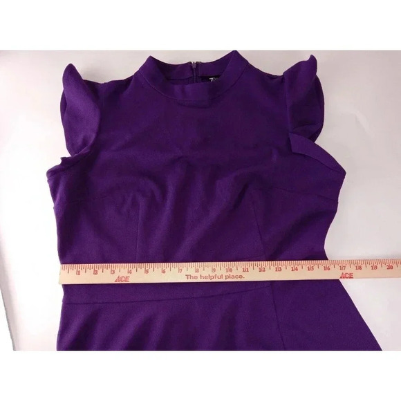7th Avenue Womens Top Purple Flutter Sleeve Blouse Asymmetrical Hem Size L - Picture 5 of 11